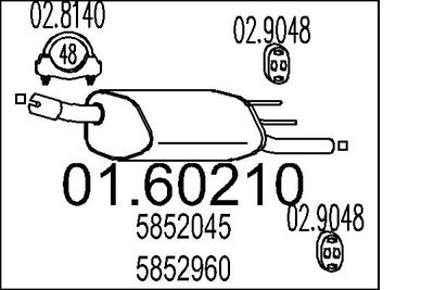 Глушитель выхлопных газов конечный MTS 01.60210
