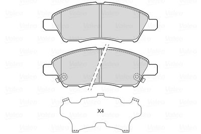 Bremžu uzliku kompl., Disku bremzes VALEO 601717
