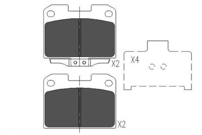 Bremžu uzliku kompl., Disku bremzes KAVO PARTS KBP-5531