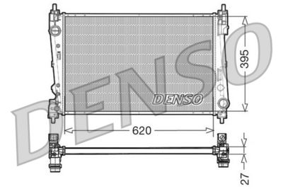 Радиатор, охлаждение двигателя DENSO DRM13015