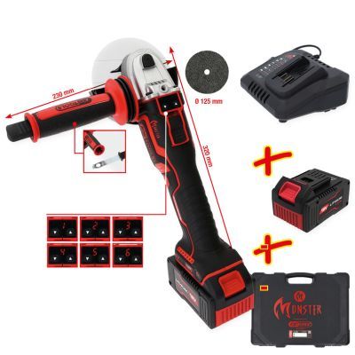 Grozāmā diska slīpmašīna (Akumulatora) KS TOOLS 515.6200