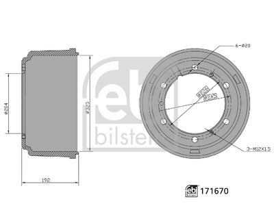 Bremžu trumulis FEBI BILSTEIN 171670