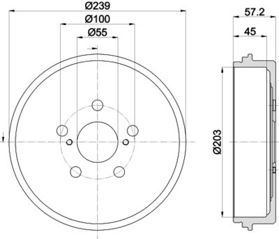 Тормозной барабан HELLA 8DT 355 303-531