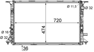 Радиатор, охлаждение двигателя MAHLE CR 1201 000S