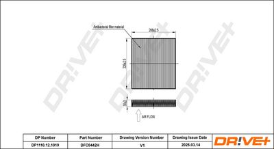 Фильтр, воздух во внутренном пространстве Dr!ve+ DP1110.12.1019