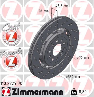 Bremžu diski ZIMMERMANN 110.2229.70