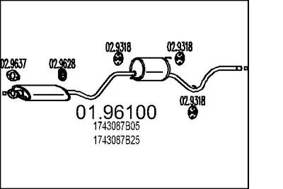 Глушитель выхлопных газов конечный MTS 01.96100