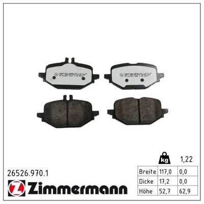 Bremžu uzliku kompl., Disku bremzes ZIMMERMANN 26526.970.1