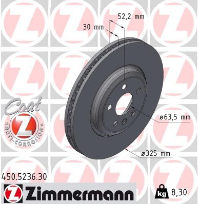 Bremžu diski ZIMMERMANN 450.5236.30