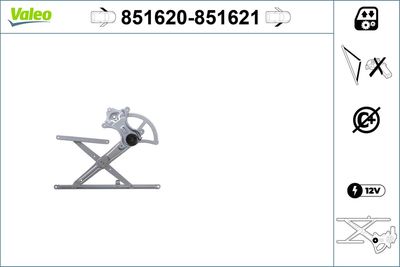 Stikla pacelšanas mehānisms VALEO 851620