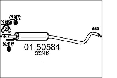Средний глушитель выхлопных газов MTS 01.50584