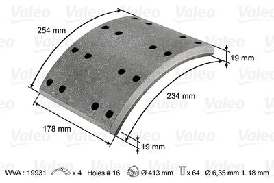 Bremžu uzliku kompl., Trumuļu bremzes VALEO 124027
