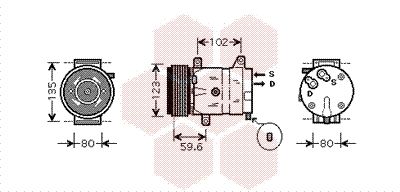 Компрессор, кондиционер VAN WEZEL 4300K345