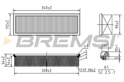 Воздушный фильтр BREMSI FA1234