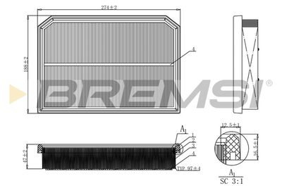 Gaisa filtrs BREMSI FA1132