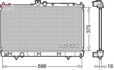 Радиатор, охлаждение двигателя DENSO DRM45036