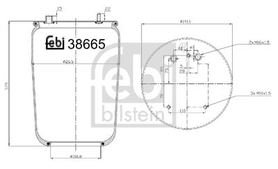 Pneimoatsperes spilvens, Pneimopiekare FEBI BILSTEIN 38665