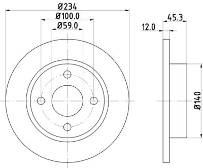Bremžu diski HELLA PAGID 8DD 355 103-341