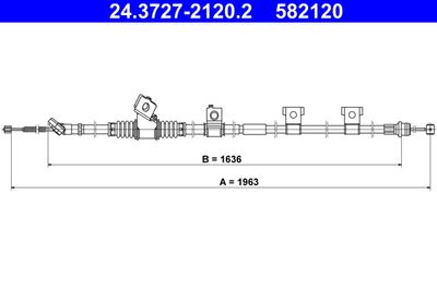 Тросик, cтояночный тормоз ATE 24.3727-2120.2