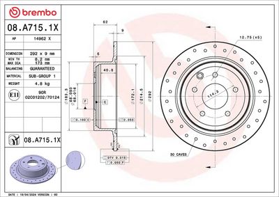Тормозной диск BREMBO 08.A715.1X