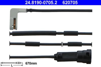 Indikators, Bremžu uzliku nodilums ATE 24.8190-0705.2
