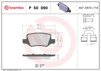 Bremžu uzliku kompl., Disku bremzes BREMBO P 50 090