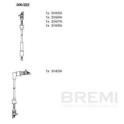 Комплект проводов зажигания BREMI 300/222