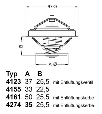 Termostats, Dzesēšanas šķidrums BorgWarner (Wahler) 4161.83