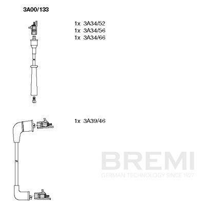 Augstsprieguma vadu komplekts BREMI 3A00/133