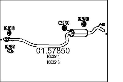 Средний глушитель выхлопных газов MTS 01.57850