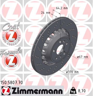 Bremžu diski ZIMMERMANN 150.5807.70