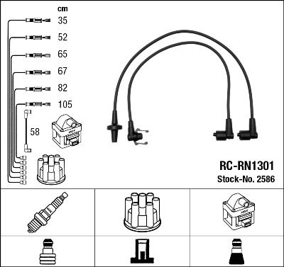 Augstsprieguma vadu komplekts NGK 2586