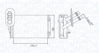 Теплообменник, отопление салона MAGNETI MARELLI 350218492000