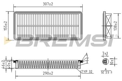 Воздушный фильтр BREMSI FA1408