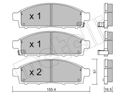 Комплект тормозных колодок, дисковый тормоз METELLI 22-0791-0