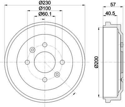 Bremžu trumulis HELLA PAGID 8DT 355 303-371