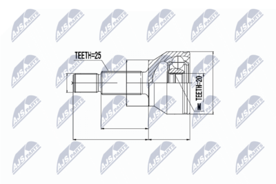 Шарнирный комплект, приводной вал NTY NPZ-FR-013