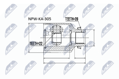 Šarnīru komplekts, Piedziņas vārpsta NTY NPW-KA-305