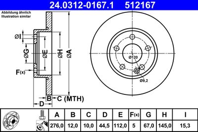 Тормозной диск ATE 24.0312-0167.1