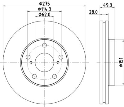 Bremžu diski HELLA PAGID 8DD 355 104-931