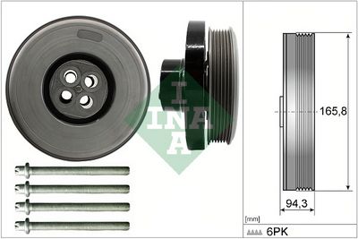 Комплект ременных шкивов, коленчатый вал Schaeffler INA 544060220
