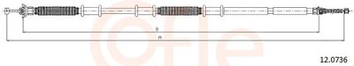 Тросик, cтояночный тормоз COFLE 12.0736