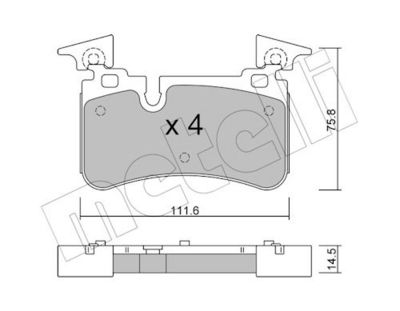 Bremžu uzliku kompl., Disku bremzes METELLI 22-1223-0