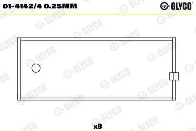 Шатунный подшипник GLYCO 01-4142/4 0.25mm