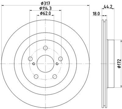 Bremžu diski HELLA PAGID 8DD 355 134-961