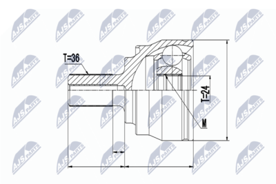 Шарнирный комплект, приводной вал NTY NPZ-VV-020
