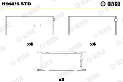Kloķvārpstas gultnis GLYCO H914/5 STD