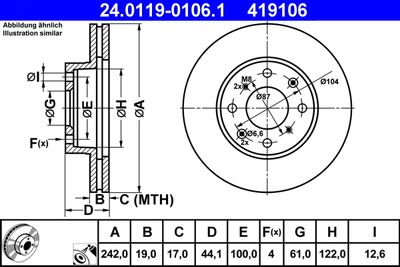 Тормозной диск ATE 24.0119-0106.1