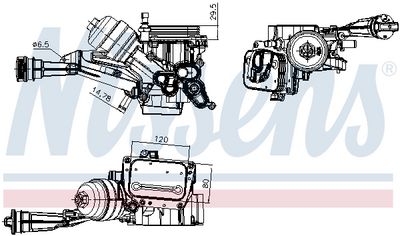 масляный радиатор, двигательное масло NISSENS 91397