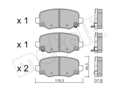 Комплект тормозных колодок, дисковый тормоз METELLI 22-1002-1